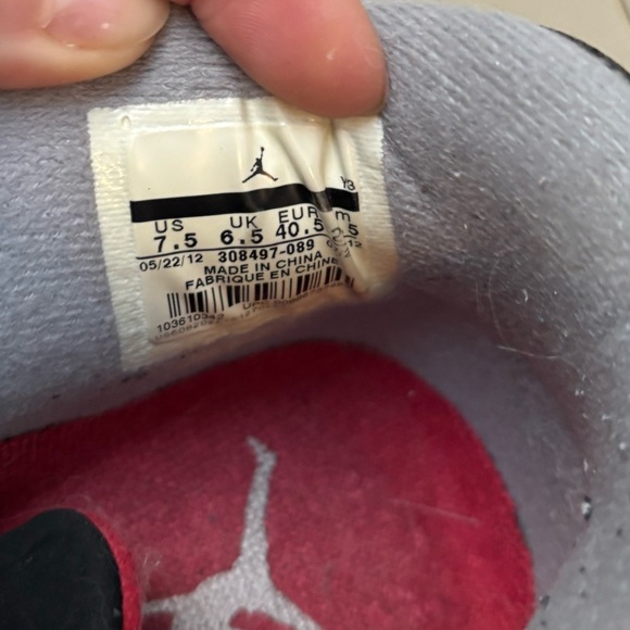 Nike Air Jordan Retro 4 Bred Men’s Size 7.5 Fire Red Cement - Picture 11 of 11